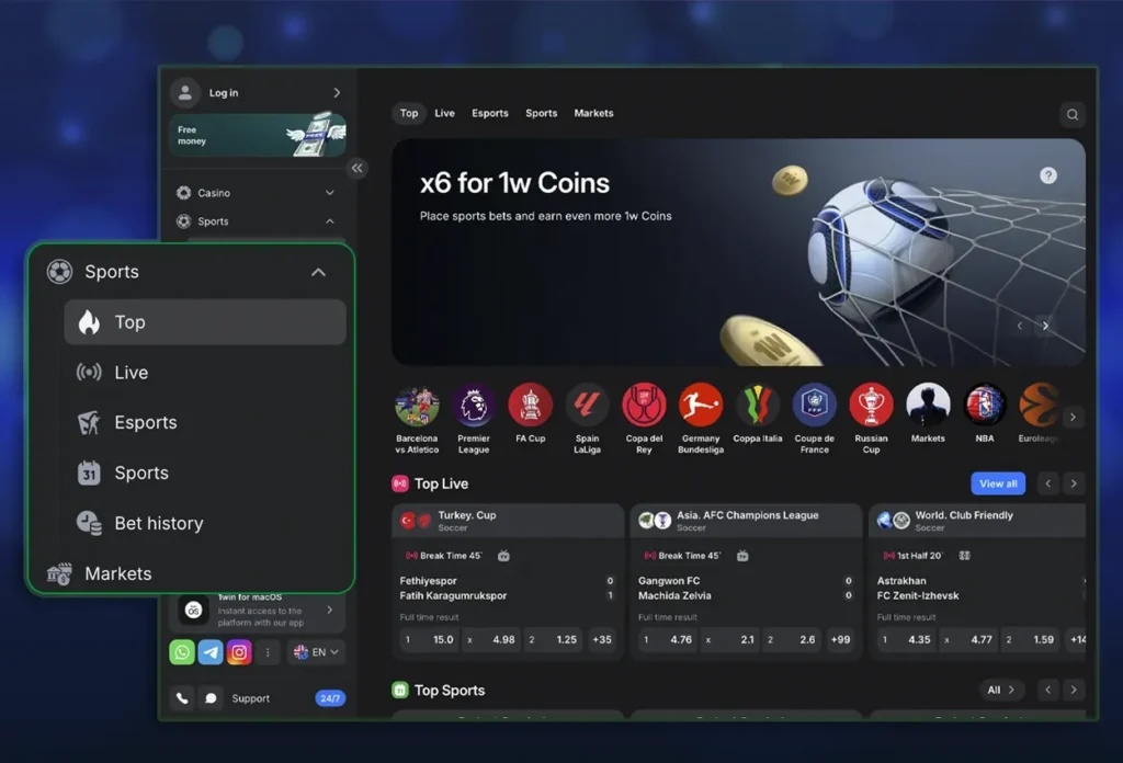 Sports Betting and Markets in 1win India